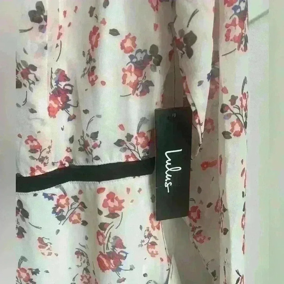 Lulus Floral to See White Floral Print Long Sleeve Mini Dress Short size S - Picture 8 of 13